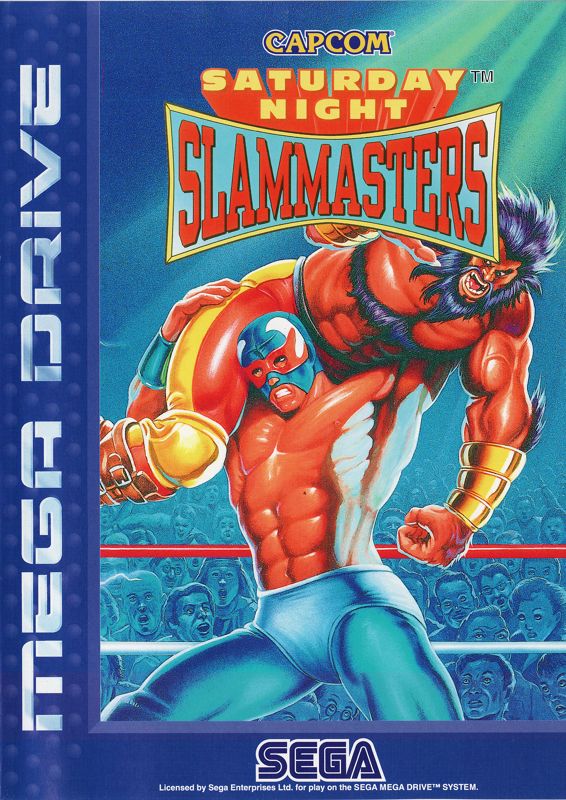Saturday Night Slam Masters box art for Super Nintendo